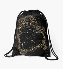 Animal cartoon cat golden ornament Gold Drawstring Bag
