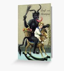 Krampus on Rocking Horse Greeting Card