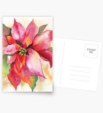 Christmas Poinsettia Watercolor Marsha Woods Postkarten