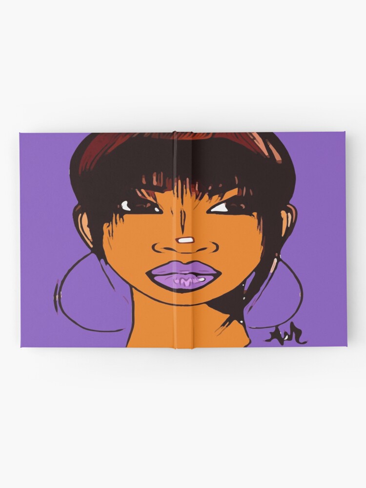 Alternate view of Pretty Girl Cute HairStyle Earrings With Purple Lipstick Hardcover Journal