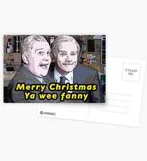Still Game Inspired Jack and Victor "Merry Christmas ya wee fanny" Funny Xmas Card, Scottish Postcards