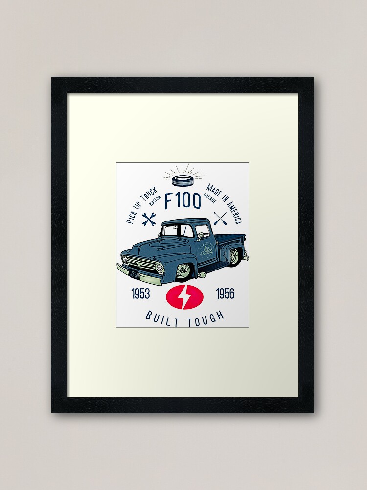 Alternative Ansicht von Ford F100 Truck Built Tough Gerahmter Kunstdruck