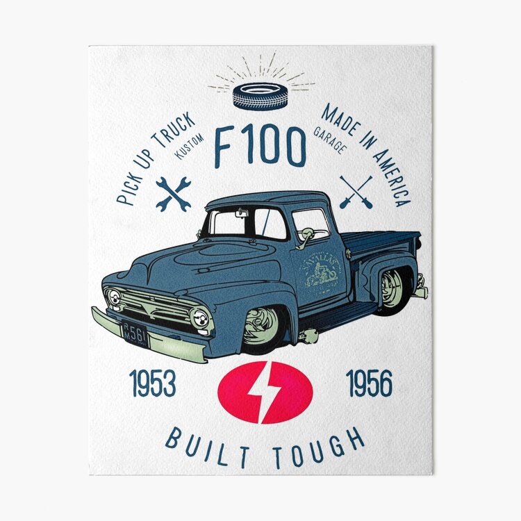 Ford F100 Truck Built Tough Galeriedruck