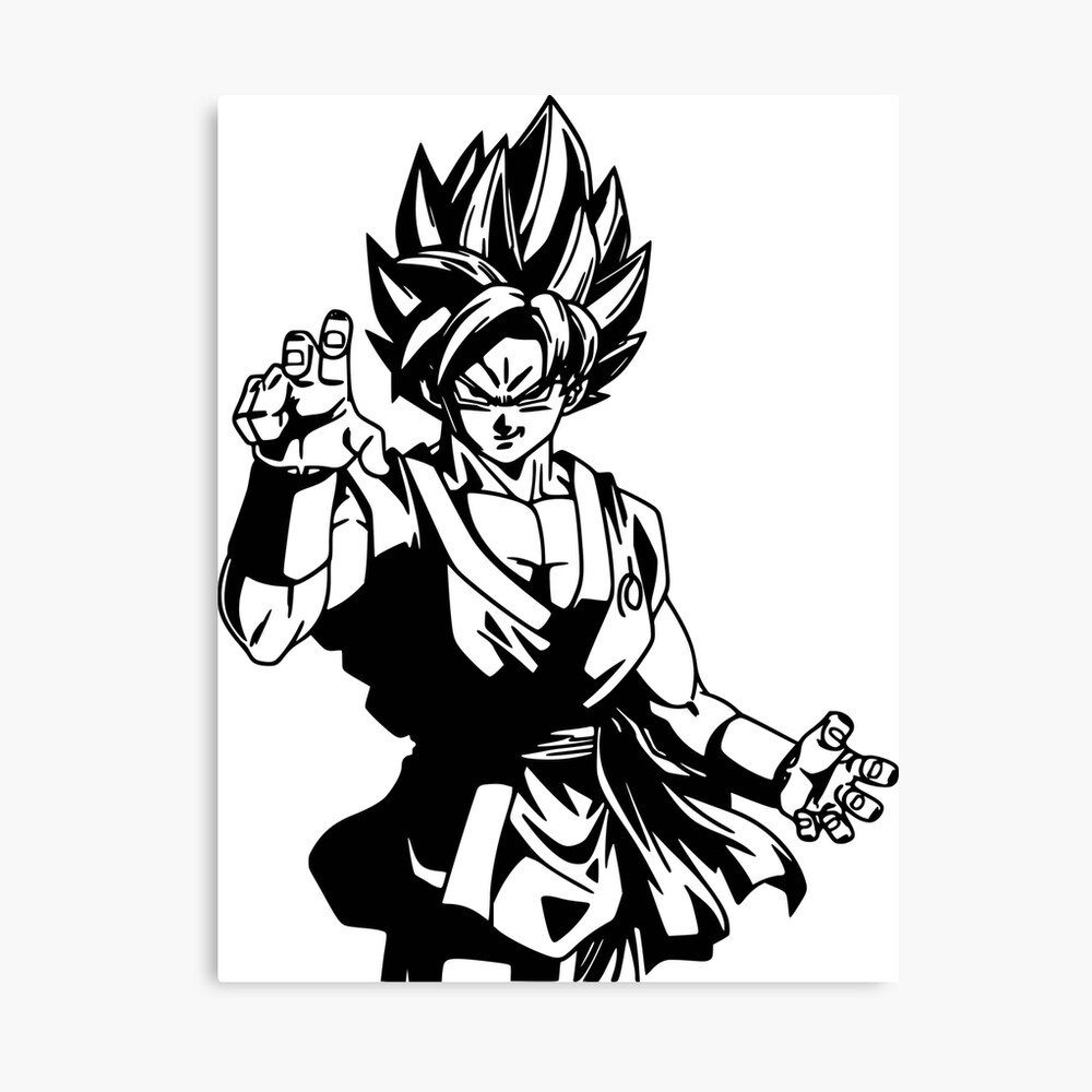 Goku Black And White Fan Art More Than 50 Products For Sale Canvas Print