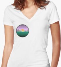 Sunset/rise-Digital art Women's Fitted V-Neck T-Shirt