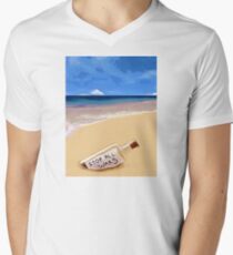 Message In The Bottle Men's V-Neck T-Shirt