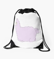 Lilac Kawaii Alpaca Drawstring Bag