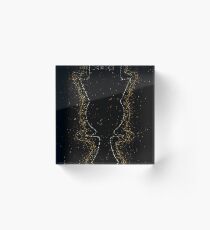 Chess queen black golden ornament Gold Acrylic Block
