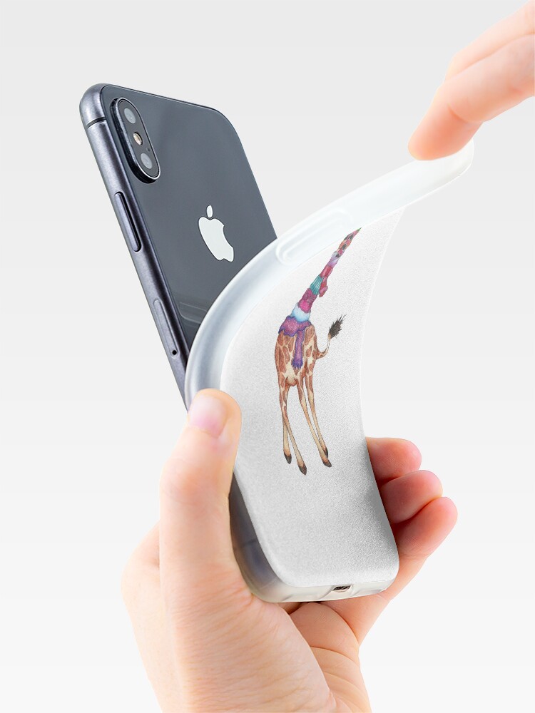 Alternate view of Cold Outside - Cute Giraffe Illustration iPhone Case & Cover