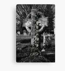 Tombstone with Ivy Canvas Print