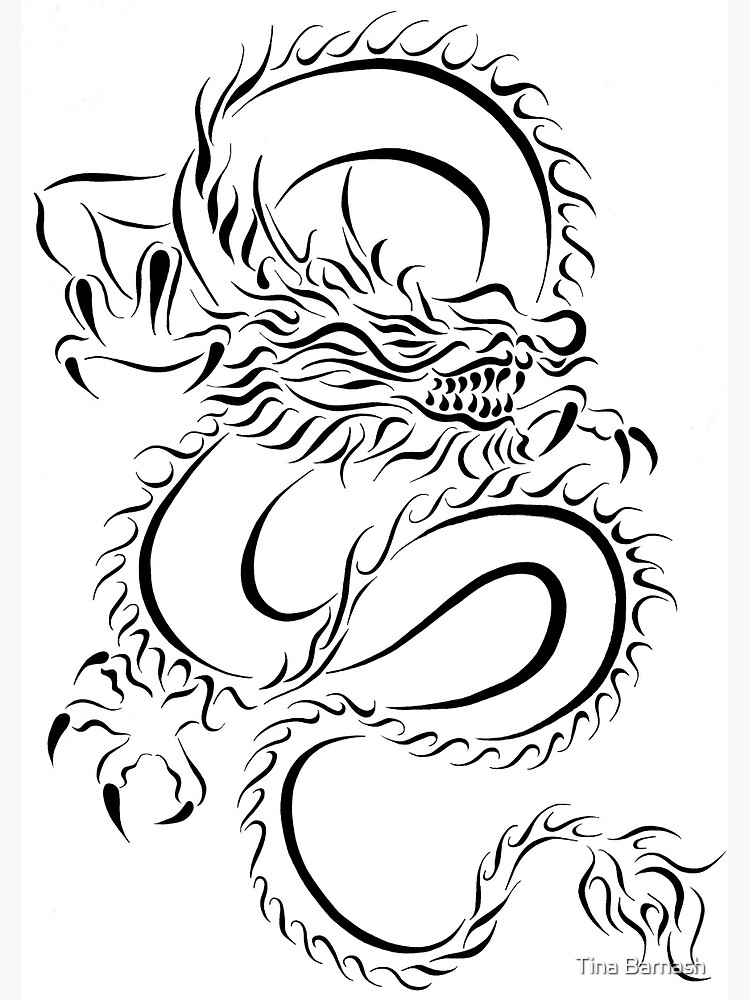 Black White Chinese Dragon Spiral Notebook