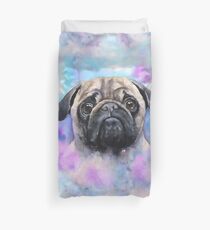 Pug watercolor art from George Dyachenko Duvet Cover