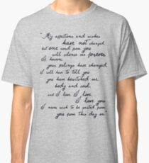 Pride and Prejudice, Darcy (black) Quote Classic T-Shirt