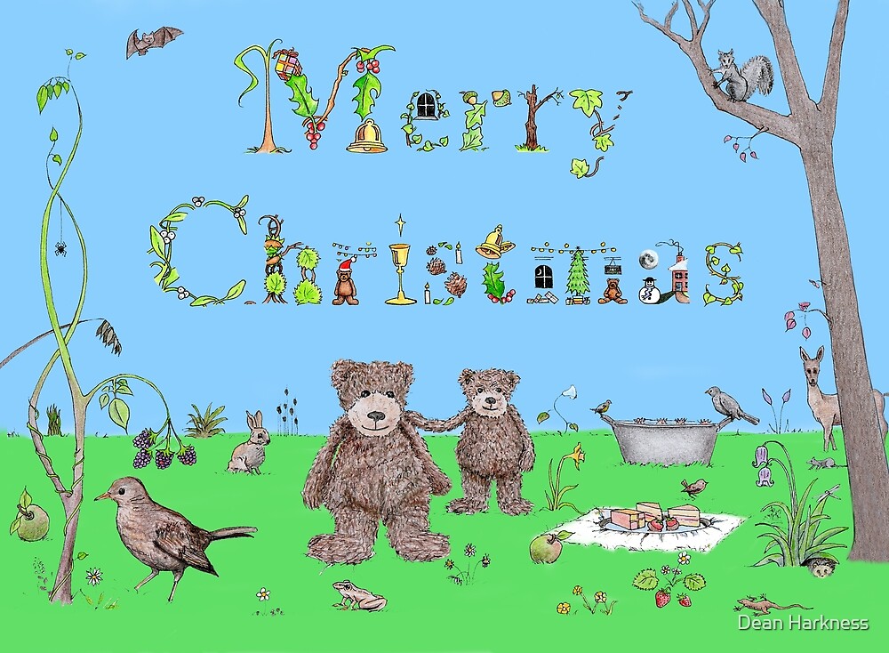 Teddy Bear Christmas card by Dean Harkness