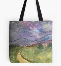 Starry Road Ursprüngliche Aquarellmalerei Tote Bag