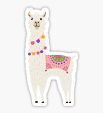 Lama auf Blau Sticker