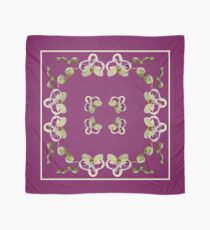 Beryl Green Orchids on Wine Background Square Chiffon Scarf, Pillows, & Totes Scarf