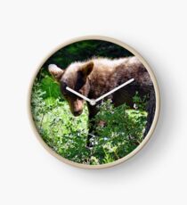 Bear Cub Behind the Tree Clock