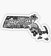 Hipster Massachusetts State Zentangle Sticker