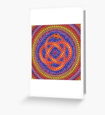 Red Ouroboros Celtic Snake Greeting Card