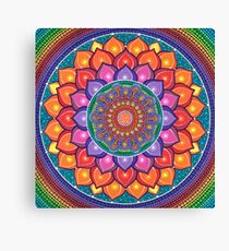 Lotus Rainbow Mandala Canvas Print