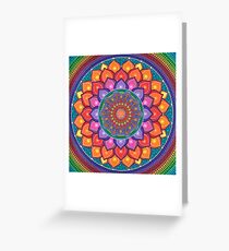 Lotus Rainbow Mandala Greeting Card
