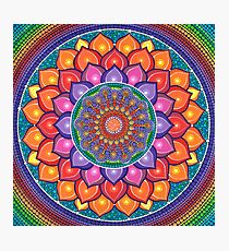 Lotus Rainbow Mandala Photographic Print