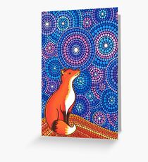 Star Gazing Fox Greeting Card