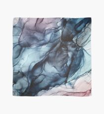 Blush and Darkness Abstract Alcohol Ink Painting Scarf