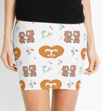 Cute loving squirrels and bears Mini Skirt
