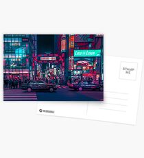 Cyberpunk Tokyo Street Postcards