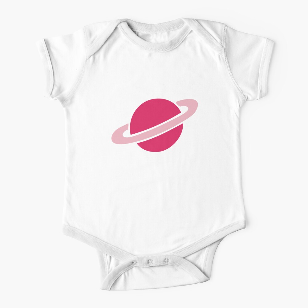 Neon Space Planets Pattern Short Sleeve Baby One-Piece