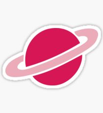 Neon Space Planets Pattern Sticker