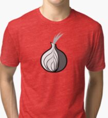 Tor Onion logo in black & white Tri-blend T-Shirt