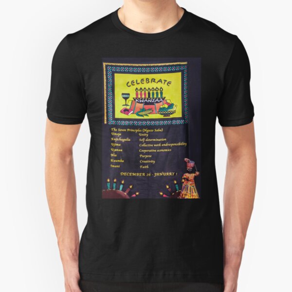 Kwanzaa-The 7 Principles Slim Fit T-Shirt