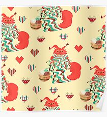 Christmas Knitting Squirrel Poster
