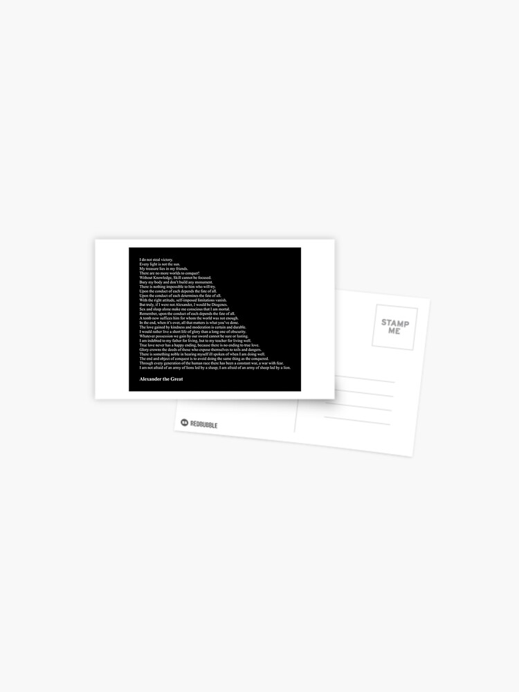 Alexander The Great Quotes Postcard By Qqqueiru Redbubble