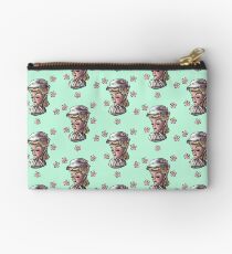 Spring Time Lady Head Vase Zipper Pouch