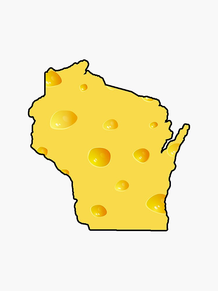 "Wisconsin Cheese State" Sticker by baileymincer Redbubble