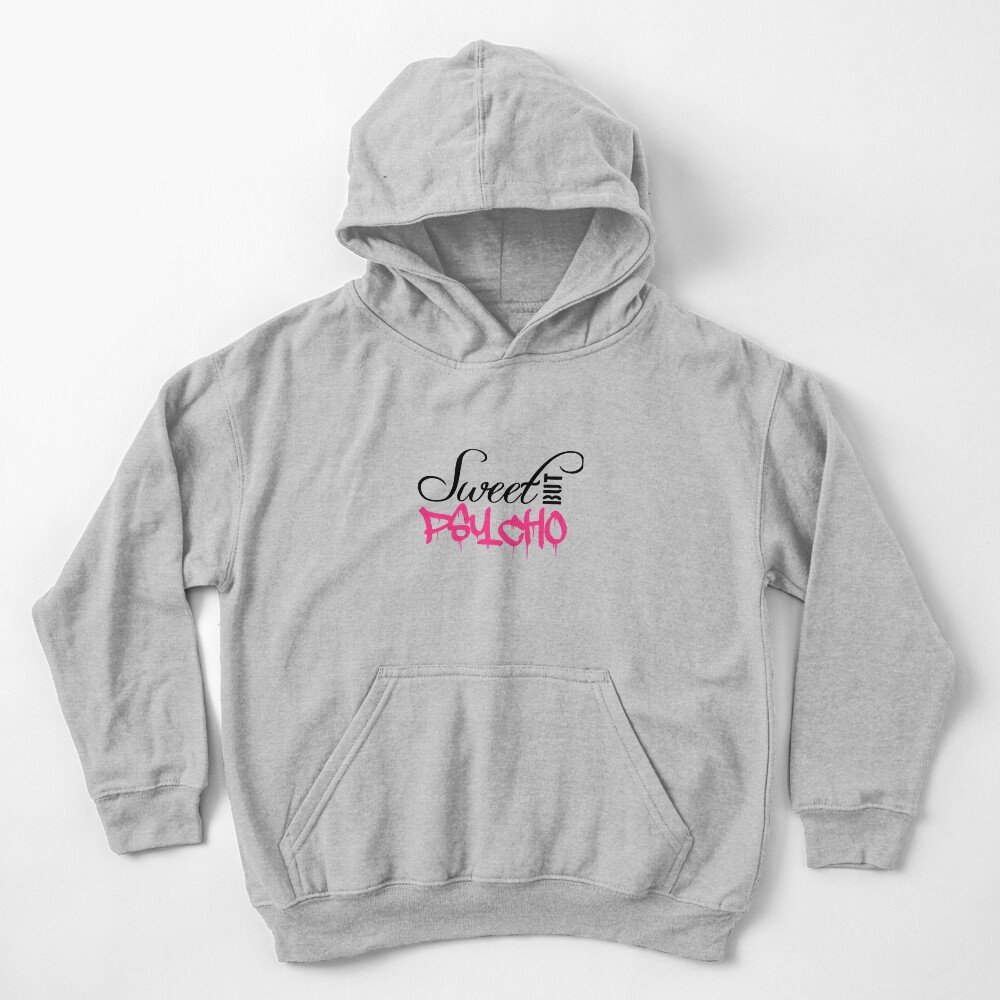 cool sweet saying sweet cute but psycho design funny crazy psychopath crazy crazy funny cute pretty beautiful girl woman female girl naughty little logo text Kids Pullover Hoodie