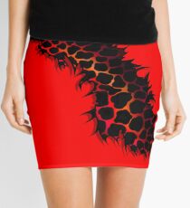 Red Leopard Print Ripped Tear Design Mini Skirt