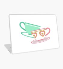 Mad Tea Party Teacups - Pink & Green Laptop Skin