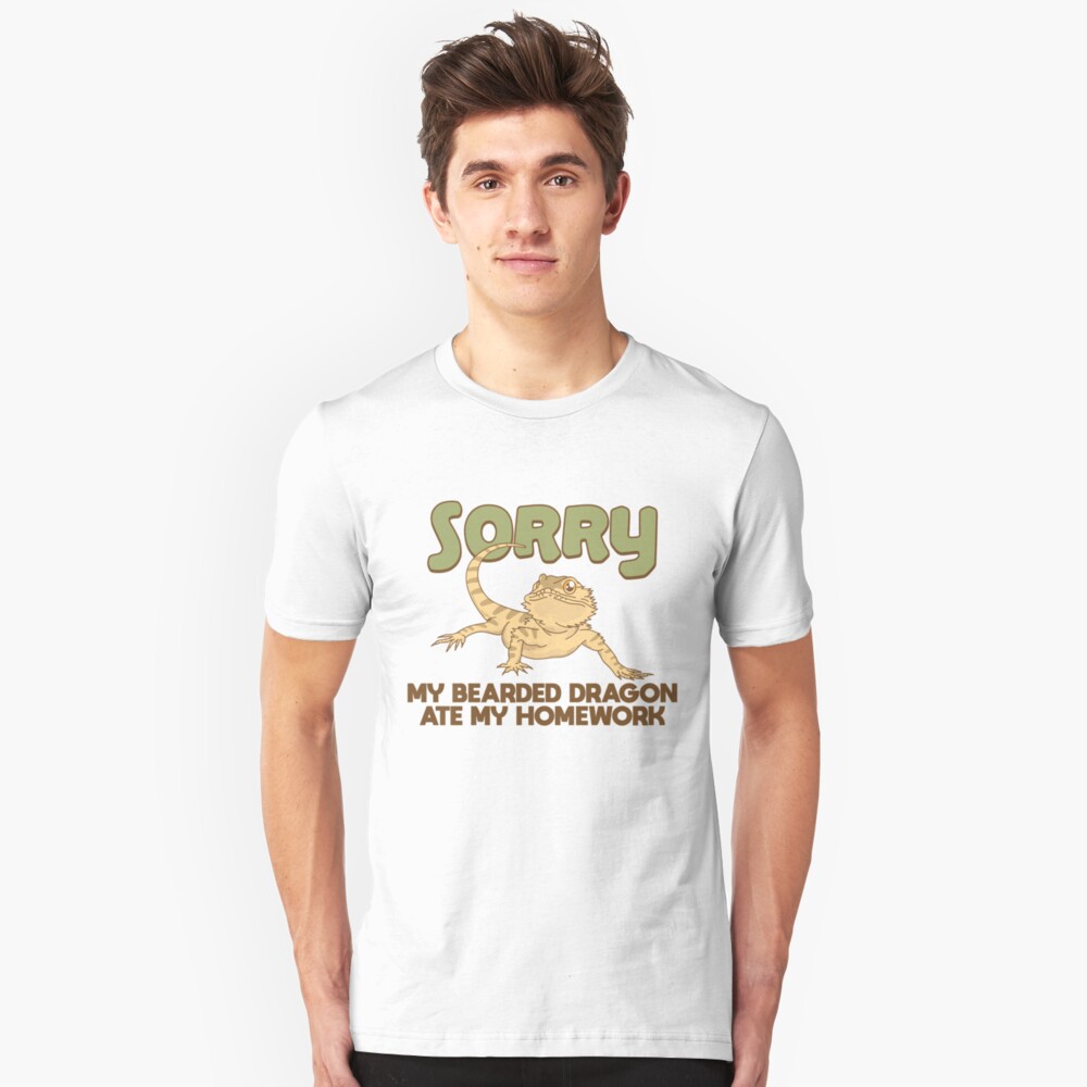 My Bearded Dragon Ate My Homework - Funny Reptile Gift Slim Fit T-Shirt