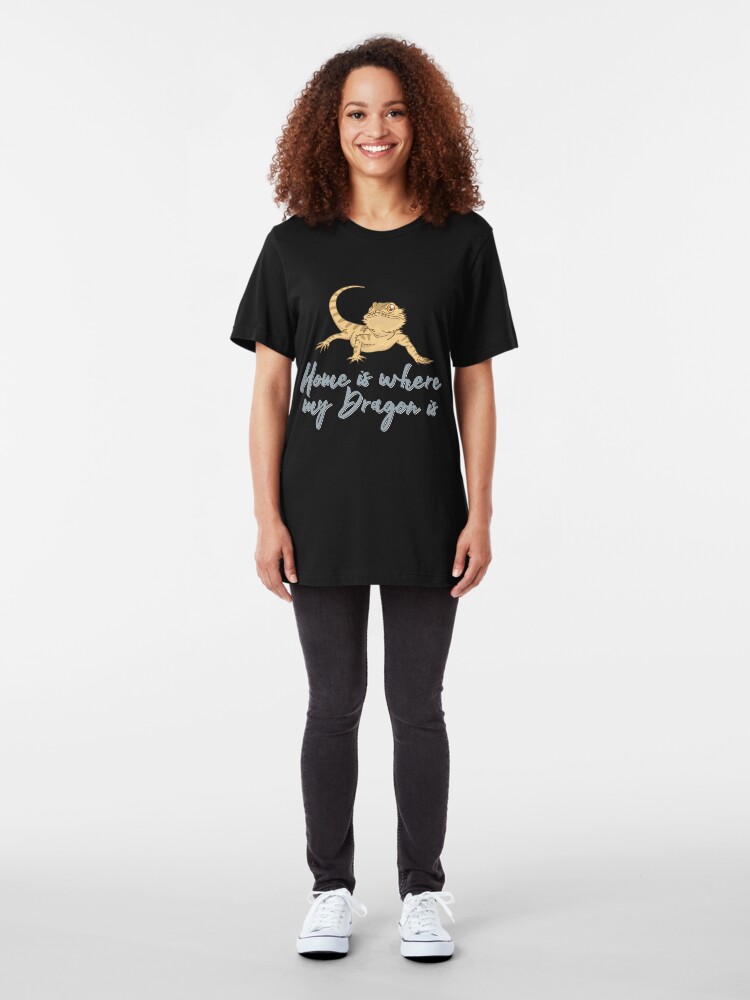 Alternative Ansicht von Home Is Where My Dragon Is - Funny Reptile Gift Slim Fit T-Shirt