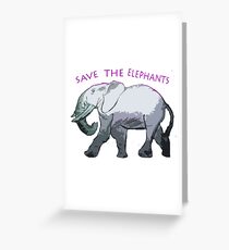 Save the Elephants! Greeting Card