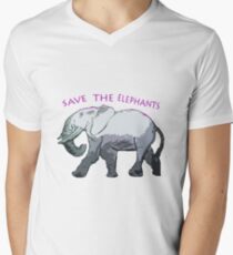 Save the Elephants! Men's V-Neck T-Shirt