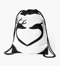 reindeer lover - reindeer gift Drawstring Bag