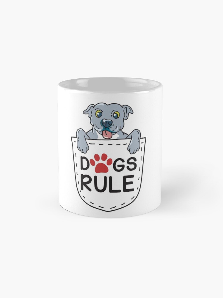 'Blue Nose Pit Bull Puppy In Pocket T-Shirt :Dogs Rule' Mug by Dogvills