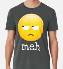 Camiseta premium para hombre Meh Emoji aburrida cara