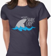 Crazy Shark lady Women's Fitted T-Shirt